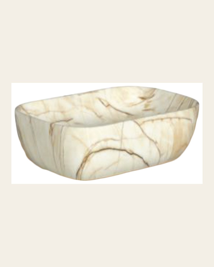 Basins — Table-top vessels, marble-look bowls and classic pedestals.