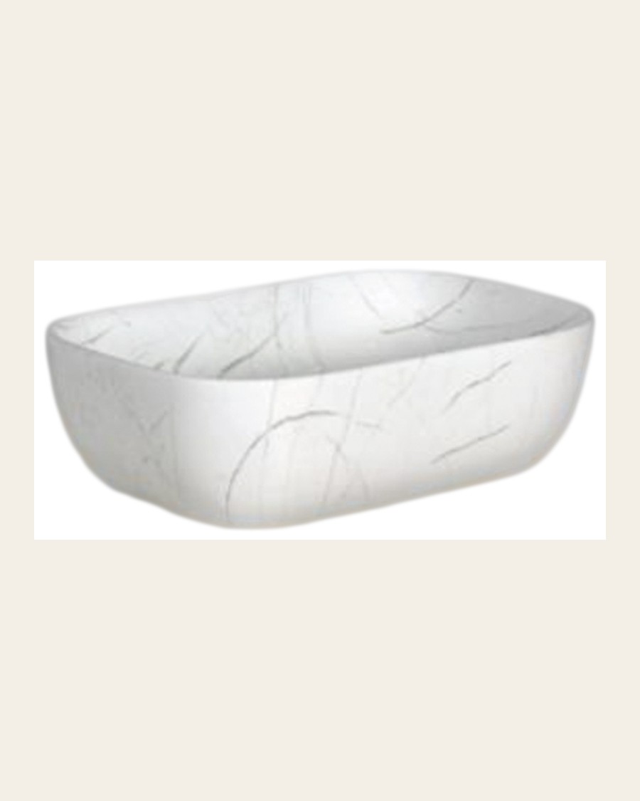 Marble Matt White Vessel in Matt white marble