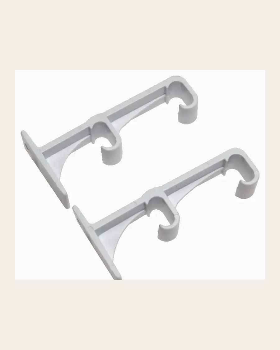 Curtain Bracket Double Poly Pair in White