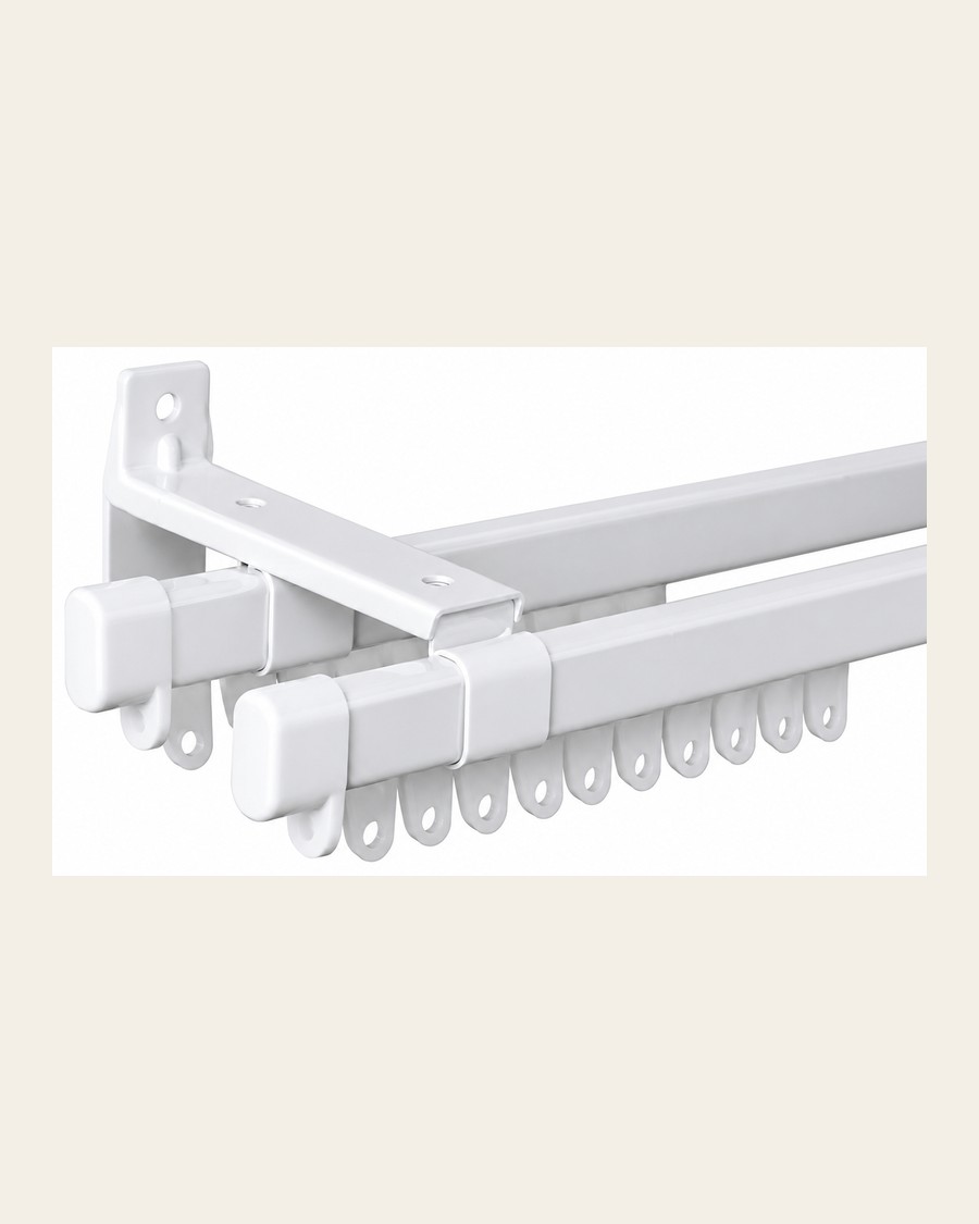 Curtain Rail Double in White