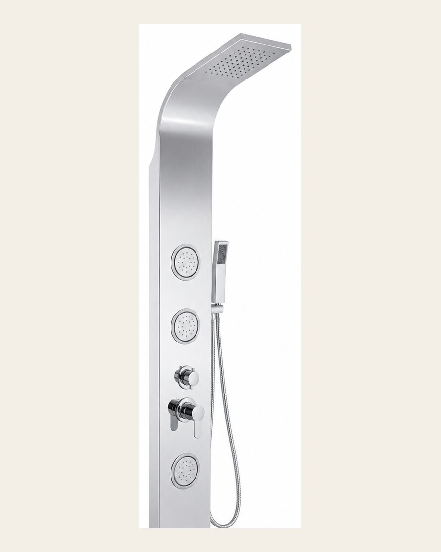 Matt Chrome Curved Panel 1400×200 in Matt chrome
