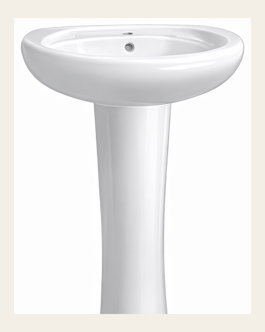 2-Piece Basin & Pedestal in White