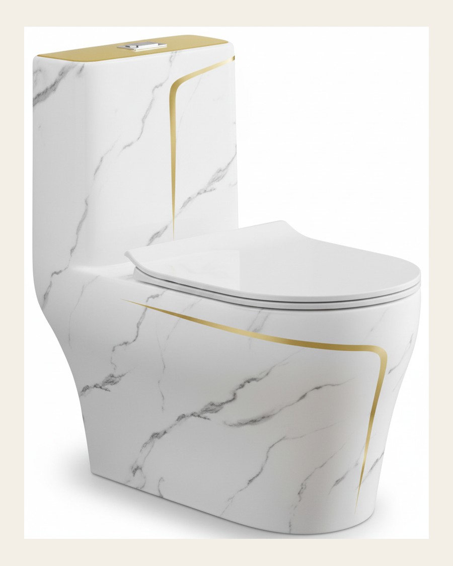Rubicon Marble White and Gold in Marble + gold